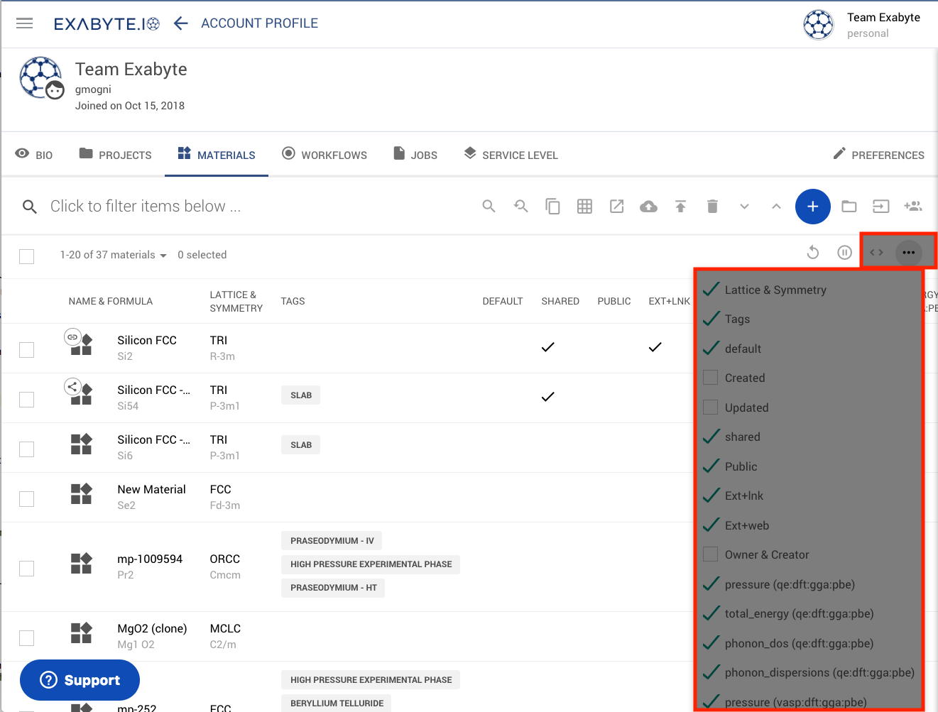 Columns Selector Columns Selector